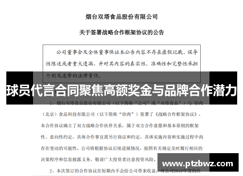 球员代言合同聚焦高额奖金与品牌合作潜力