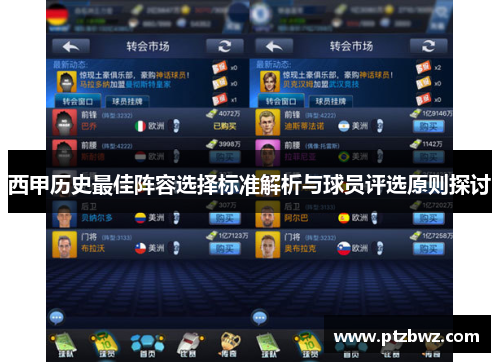 西甲历史最佳阵容选择标准解析与球员评选原则探讨
